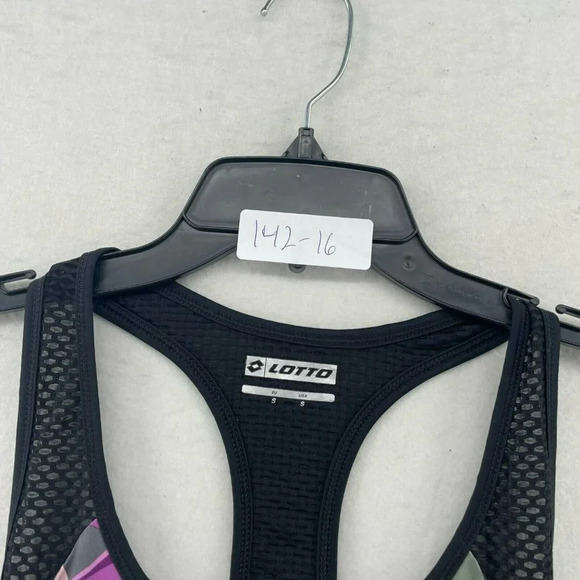 Lotto Tank Top Women’s Sz S Purple Black Popflower Print Racerback Athleisure - Picture 12 of 12